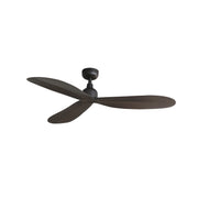Ventilador de techo sin luz Faro Palma motor DC marrón oscuro IP44 Ø129cm 3 palas 34301