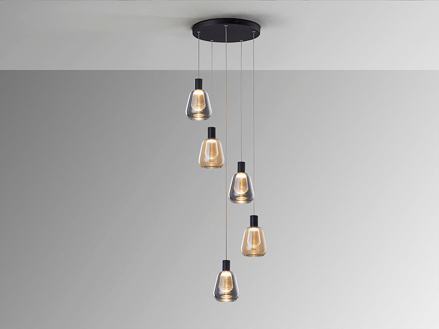Schuller I3 Carisa 5-light lamp black D40 343051