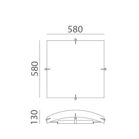 MDC KAYLA 6996-3522 Plafón cuadrado de 60x60 cm opal