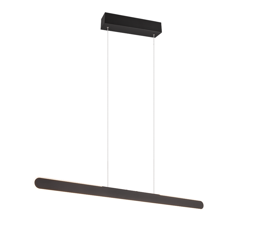 Trio Helios Lámpara colgante metal estera negra 343310132