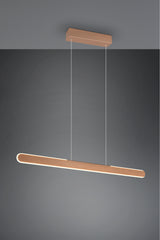 Lámpara de techo colgante Trio Helios LED marrón café táctil CCT 150cm 343310165
