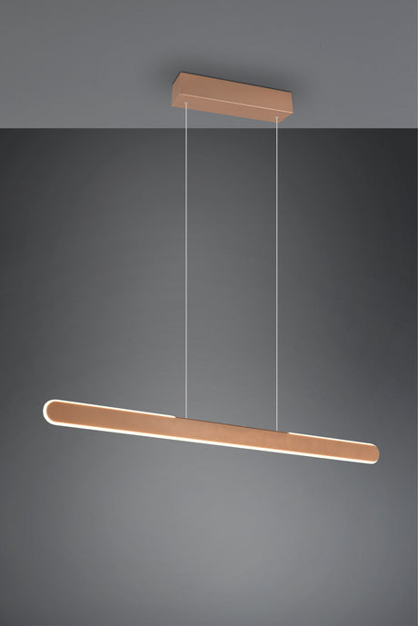 Lámpara de techo colgante Trio Helios LED marrón café táctil CCT 150cm 343310165