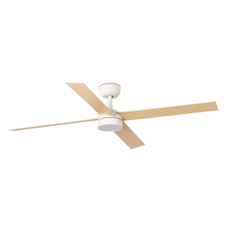 Ventilador de techo con luz Faro Rudder L 4 LED fresno 4 palas motor DC 2700-6500K Ø132cm 34355-1TW — vista 1