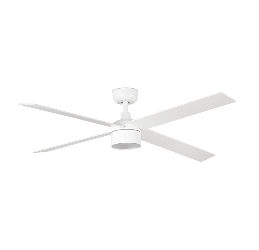 Ventilador de techo con luz Faro Rudder Tek 4 L LED fresno 4 palas motor DC 4000K Ø132cm 343553C