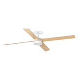 Ventilador de techo con luz Faro Rudder Recessed 4 L LED fresno 4 palas motor DC 2700-4000K Ø132cm 34355R1S