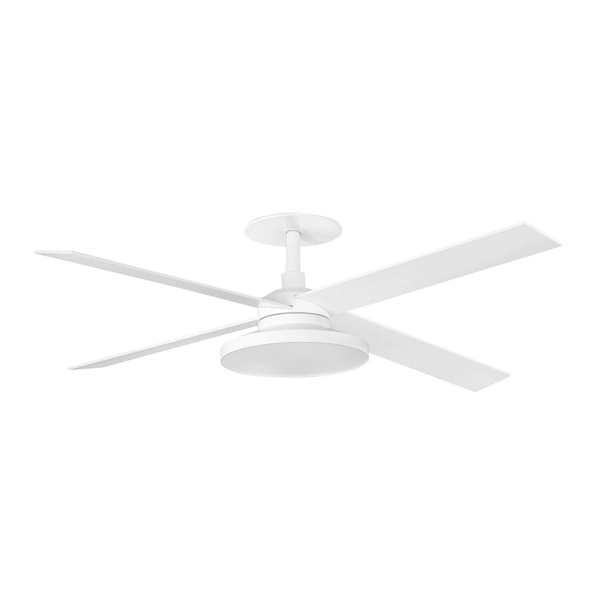 Ventilador de techo con luz Faro Rudder Recessed Tak 4 L LED fresno 4 palas motor DC 2700K Ø132cm 34355R2W