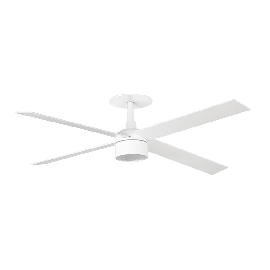 Ventilador de techo con luz Faro Rudder Recessed Tek 4 L LED fresno 4 palas motor DC 3000K Ø132cm 34355R3N