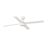 Ventilador de techo con luz Faro Rudder L 4 LED fresno 4 palas motor DC 2700-6500K Ø132cm 34355WT-1TW