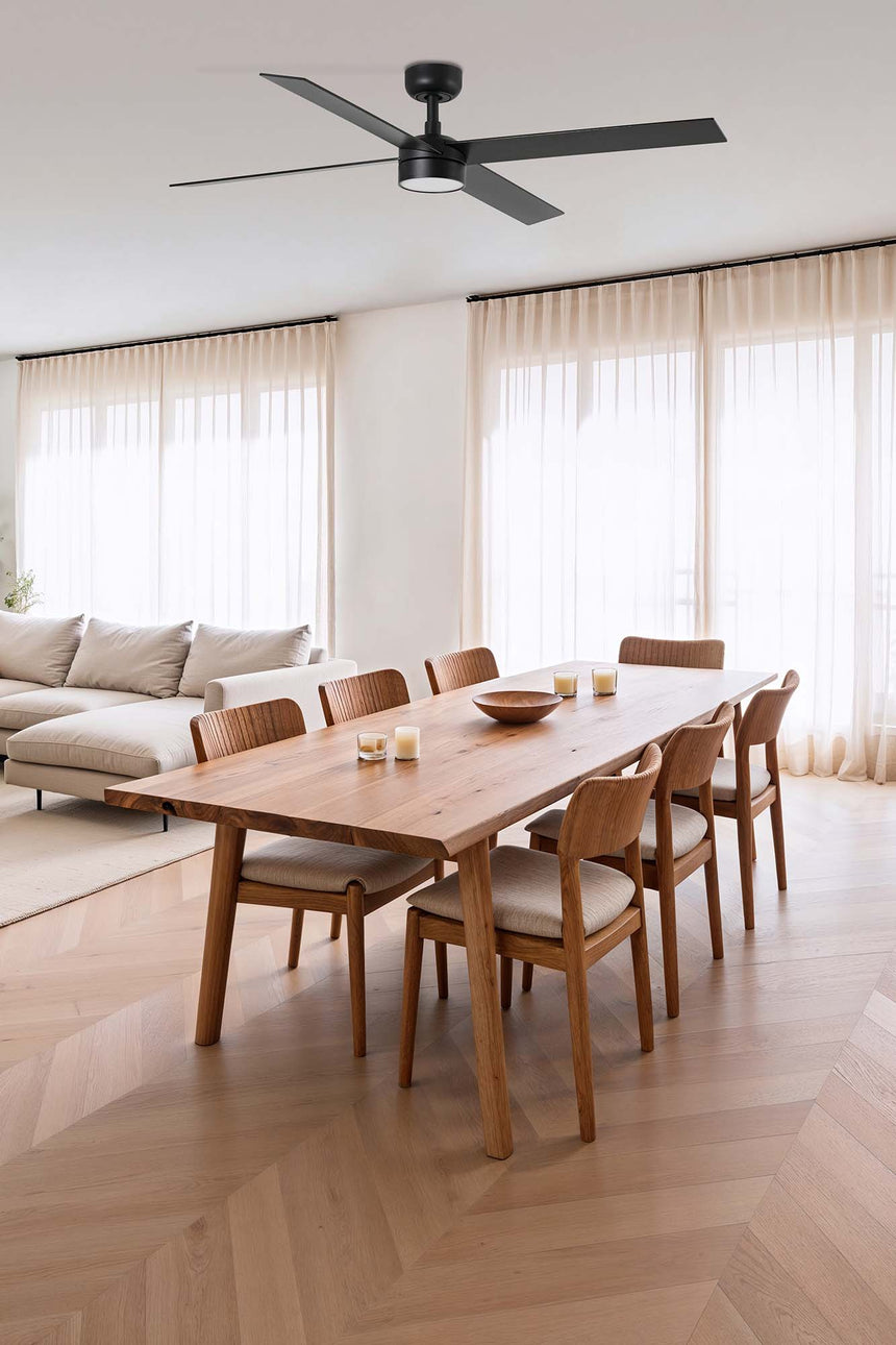 Ventilador de techo con luz Faro Rudder motor DC palas de madera LED nogal 2700-6500K CCT Ø132cm 4 34356-1TW - vista alternativa