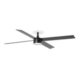 Ventilador de techo con luz Faro Rudder Recessed 4 L LED nogal 4 palas motor DC 2700-4000K Ø132cm 34356R1S