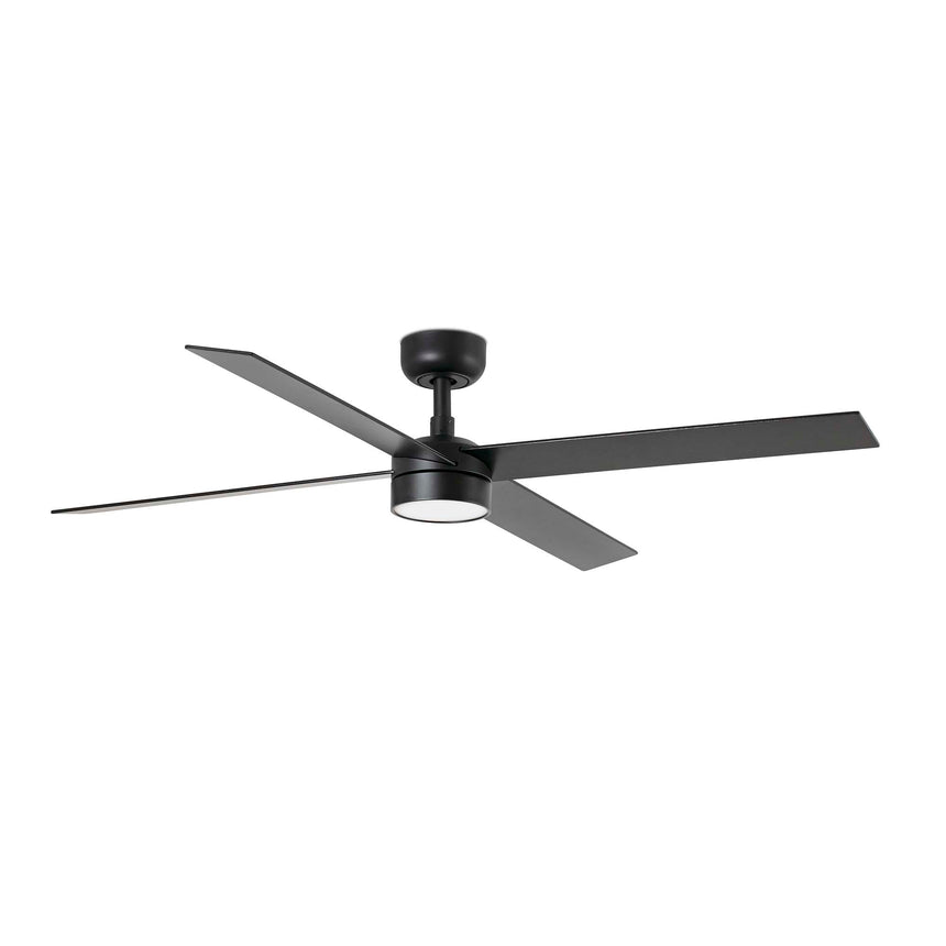 Ventilador de techo con luz Faro Rudder 4 L LED nogal 4 palas motor DC 2700-4000K Ø132cm 34356WT1S