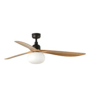 Ventilador de techo con luz Faro Outwood motor DC palas de madera roble IP44 Ø150cm 3 palas 343601B