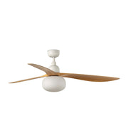 Ventilador de techo con luz Faro Outwood motor DC palas de madera roble IP44 Ø150cm 3 palas 343611B