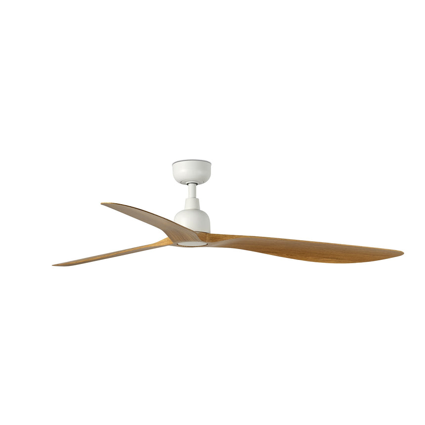 Ventilador de techo sin luz Faro Outwood motor DC palas de madera IP44 blanco y madera — ref. 34361 (1)