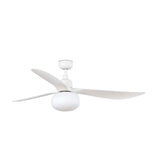 Ventilador de techo con luz Faro Outwood motor DC LED blanco mate IP44 Ø150cm 3 palas 343631B
