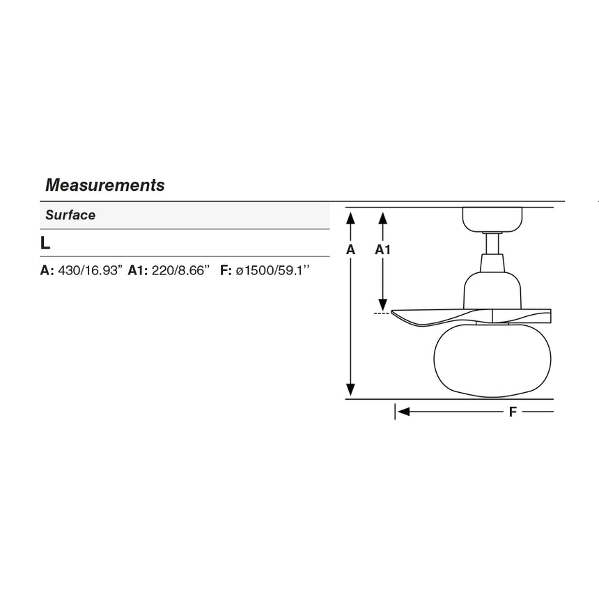 Ventilador de techo con luz Faro Outwood motor DC LED blanco mate IP44 Ø150cm 3 palas 343631B - imagen 3