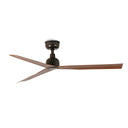 Ventilador de techo sin luz Faro Marine motor DC palas de madera nogal oscuro IP44 Ø125cm 3 palas 34372