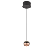 Lámpara de techo colgante Trio Orbit LED negro mate regulable arriba y abajo 195cm 344410132