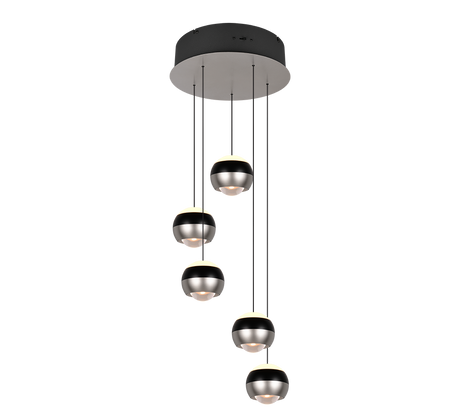 Lámpara colgante Orbit Trio níquel mate 5 luces 344430507