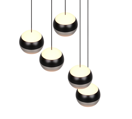 Lámpara colgante Orbit Trio níquel mate 5 luces 344430507