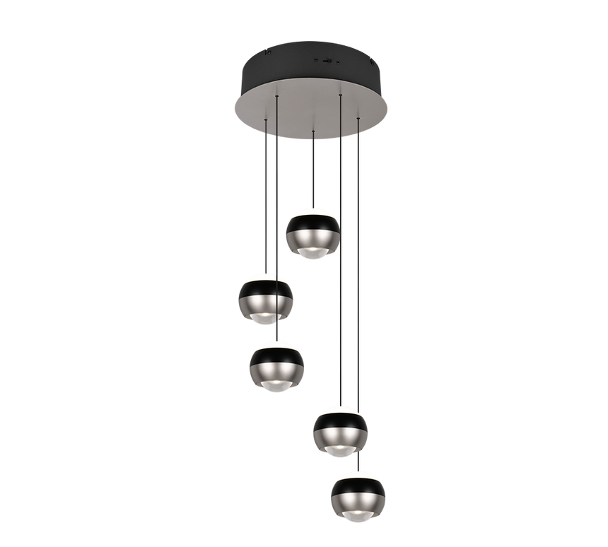 Lámpara colgante Orbit Trio níquel mate 5 luces 344430507 - vista 4
