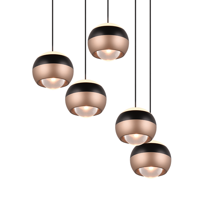 Trio Orbit Lámpara colgante metal estera negra 344430532