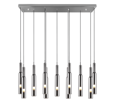 Lámpara de techo colgante Trio Lucent LED cromo 150cm 344511106