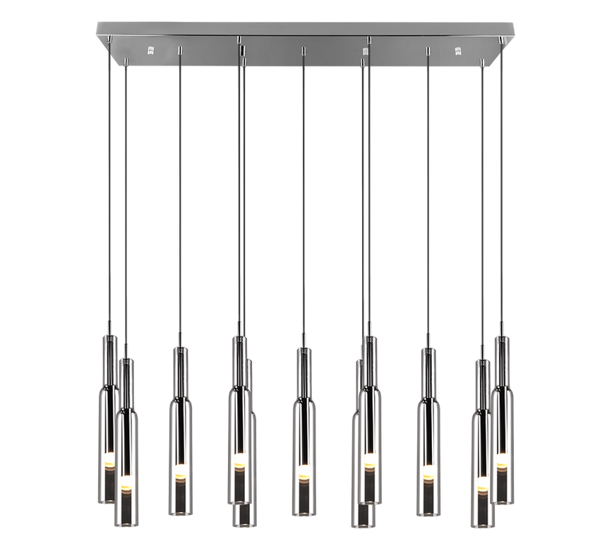 Lámpara de techo colgante Trio Lucent LED cromo 150cm 344511106