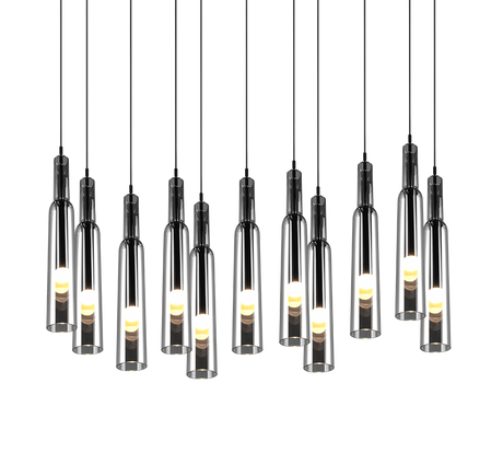 Lámpara de techo colgante Trio Lucent LED cromo 150cm 344511106