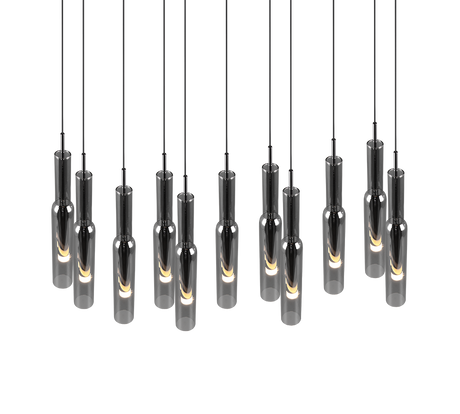 Lámpara de techo colgante Trio Lucent LED cromo 150cm 344511106