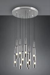 Lámpara de techo colgante Trio Lucent LED cromo 150cm 344531106