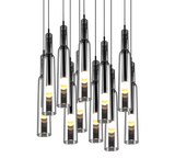 Lámpara de techo colgante Trio Lucent LED cromo 150cm 344531106