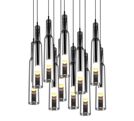 Lámpara de techo colgante Trio Lucent LED cromo 150cm 344531106