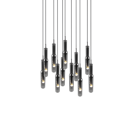 Lámpara de techo colgante Trio Lucent LED cromo 150cm 344531106