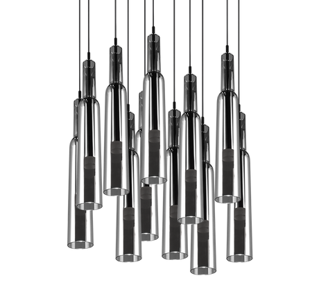 Lámpara de techo colgante Trio Lucent LED cromo 150cm 344531106