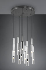 Lámpara de techo colgante Trio Lucent LED black-chrome 150cm 344531120