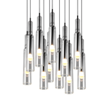Lámpara de techo colgante Trio Lucent LED black-chrome 150cm 344531120