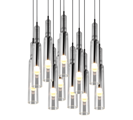 Lámpara de techo colgante Trio Lucent LED black-chrome 150cm 344531120