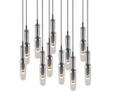 Lámpara de techo colgante Trio Lucent LED black-chrome 150cm 344531120
