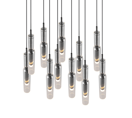 Lámpara de techo colgante Trio Lucent LED black-chrome 150cm 344531120