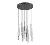 Lámpara de techo colgante Trio Lucent LED black-chrome 150cm 344531120