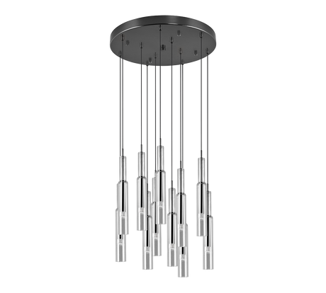 Lámpara de techo colgante Trio Lucent LED black-chrome 150cm 344531120