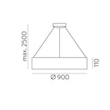 ACB Dilga Lámpara de techo colgante blanco LED Slide switch Casambi C3450470BCA