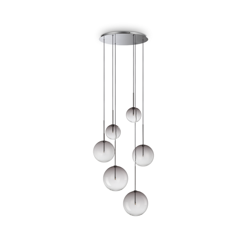 Lámpara colgante Ideal Lux Equinoxe cristal 6 luces 12W Ø65cm 345413