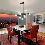 Schuller Altais Lámpara de techo colgante 9 luces negro y cromo 345509