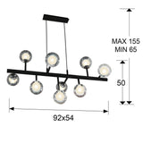 Schuller Altais Lámpara de techo colgante 9 luces negro y cromo 345509