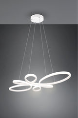Lámpara de techo colgante Trio Fly LED blanco mate 4000K 150cm 345619131