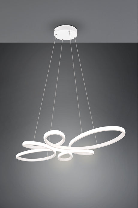 Lámpara de techo colgante Trio Fly LED blanco mate 4000K 150cm 345619131