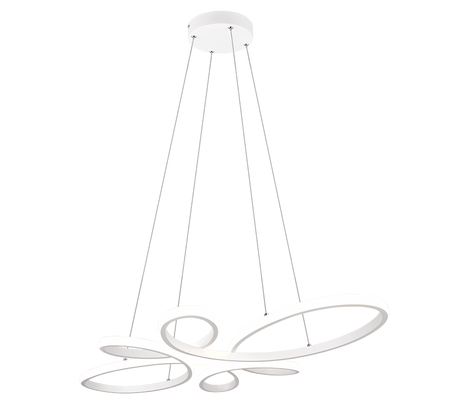 Lámpara de techo colgante Trio Fly LED blanco mate 4000K 150cm 345619131