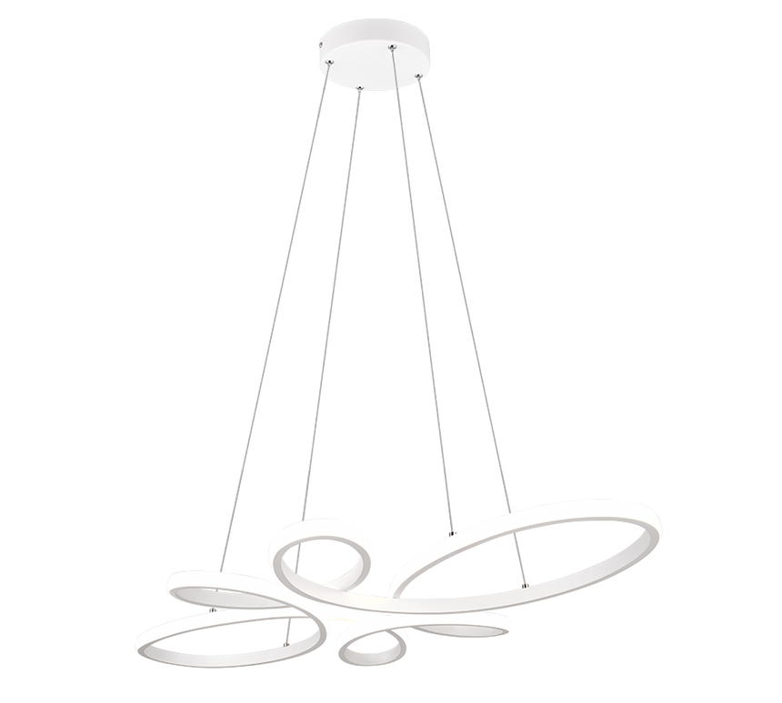 Lámpara de techo colgante Trio Fly LED blanco mate 4000K 150cm 345619131